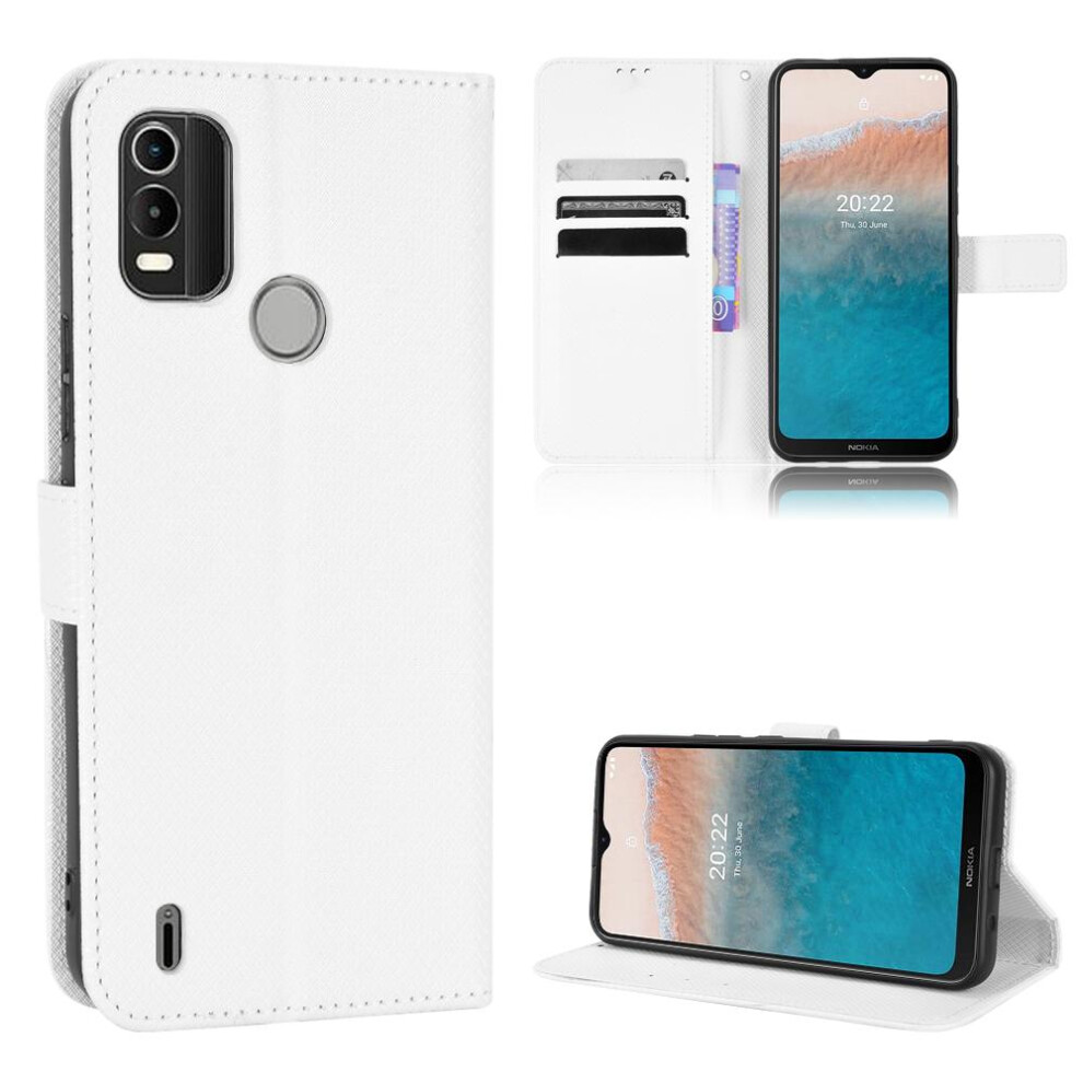 (White) Case For Nokia C21 Plus Kickstand Magnetic Wallet Cover Card Holder White 764563520053
