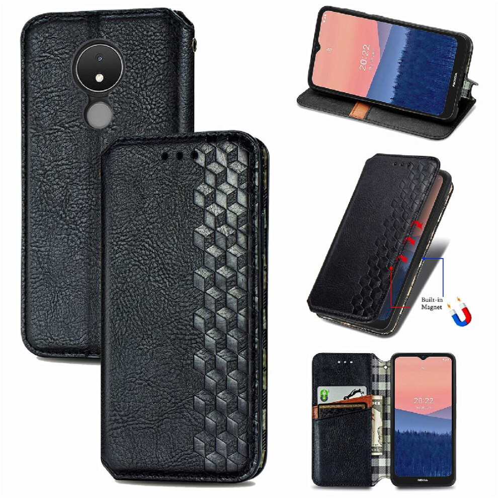 (Black) Case For Nokia C21 Leather Case Fashion Design Exquisite Business Wallet Function Flip Cover Black 764563520190