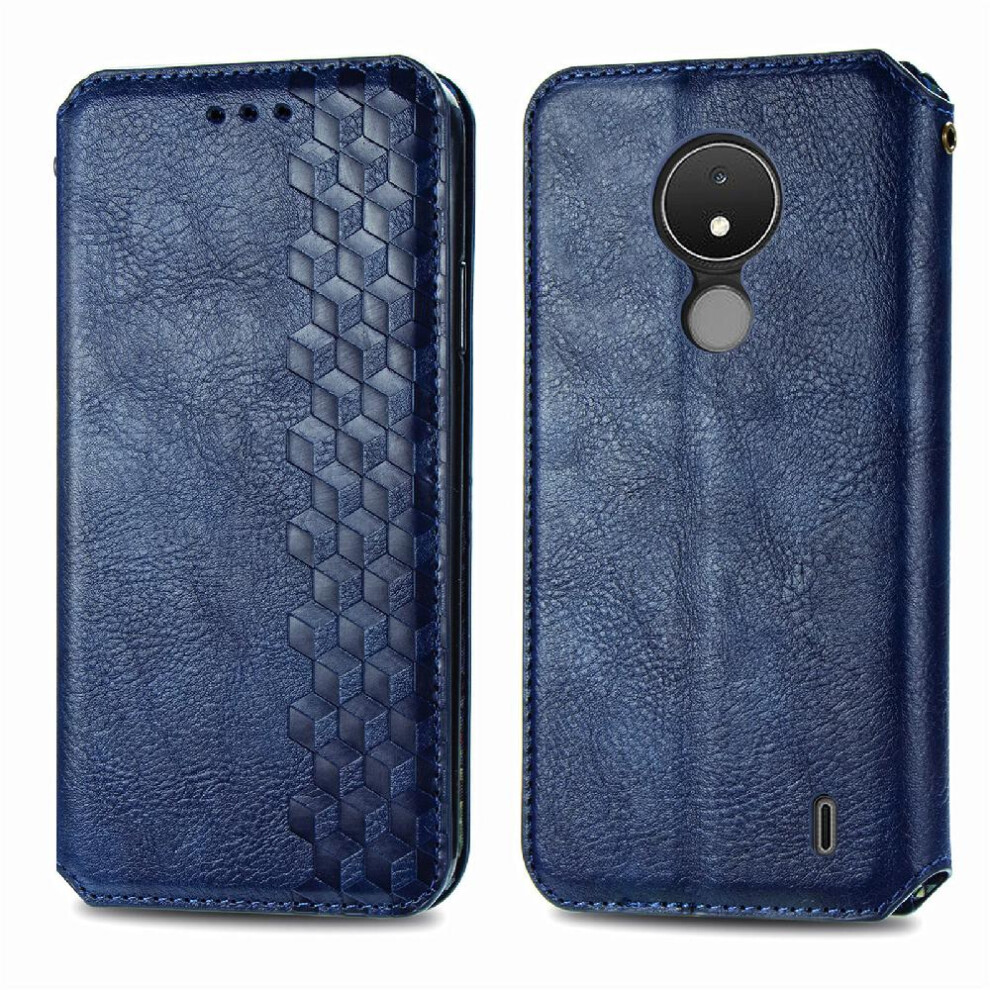 (Blue) Case For Nokia C21 Leather Case Fashion Design Exquisite Business Wallet Function Flip Cover Blue 764563520206