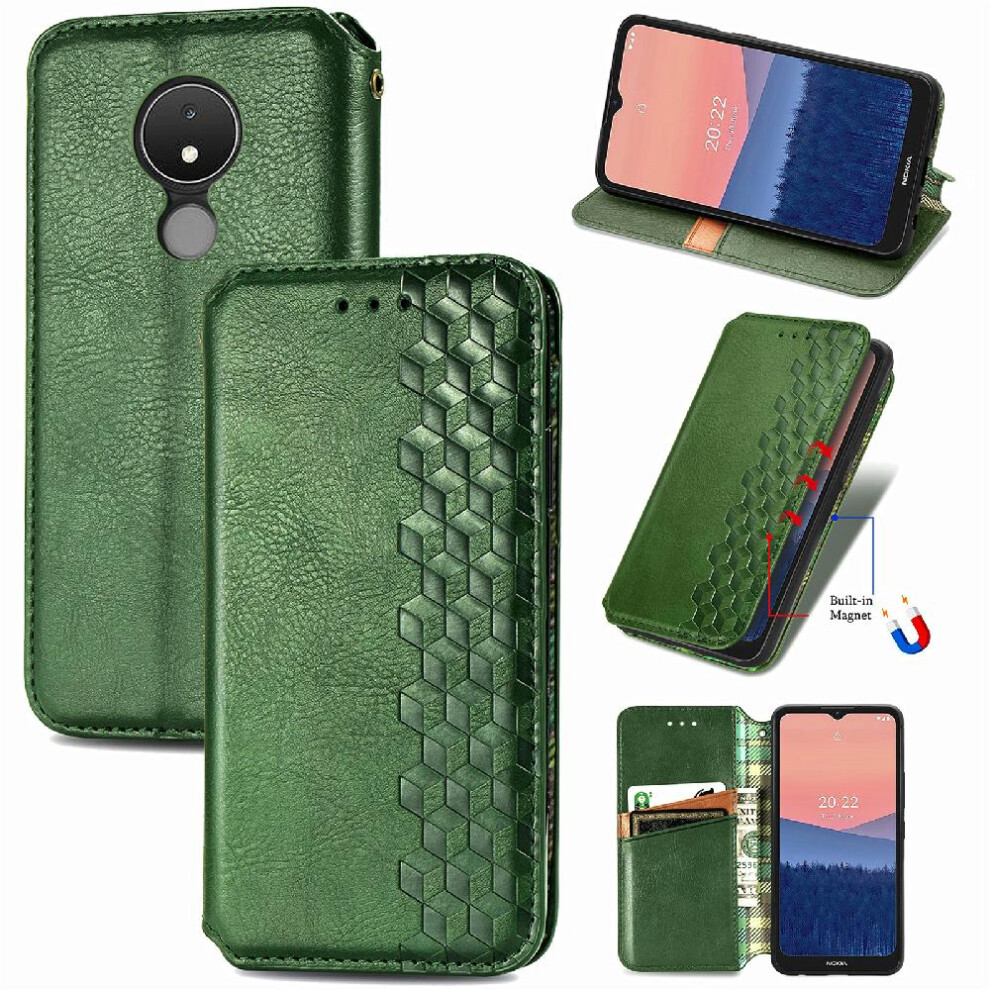 (Green) Case For Nokia C21 Leather Case Fashion Design Exquisite Business Wallet Function Flip Cover Green 764563520213