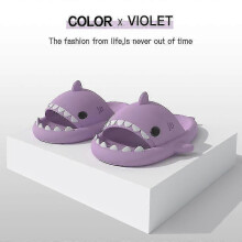 (As show, One size) Shark Slippers Non-slip Shower Bathroom Slippers Soft Summer Slide Sandals For Girls And Boys