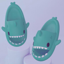 (As show, One size) Shark Slippers Non-slip Shower Bathroom Slippers Soft Summer Slide Sandals For Girls And Boys