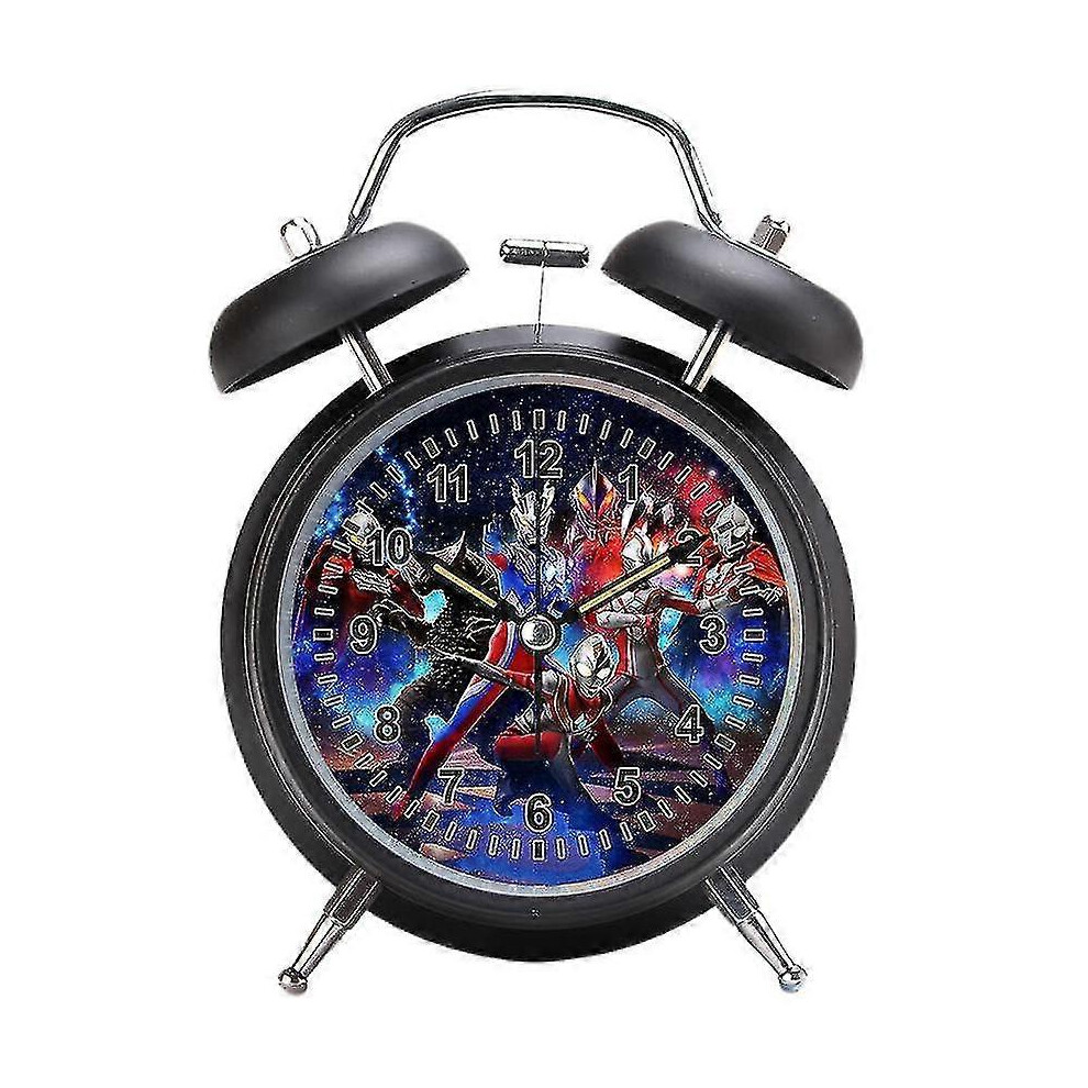 Kikidex (As Show, One Size) Shxx Cartoon Alarm Clock, 4 Inch Round Alarm Clock Does Not Tick, Super Silent Alarm Clock With Night Light For Boys Bedroom Xqsz5