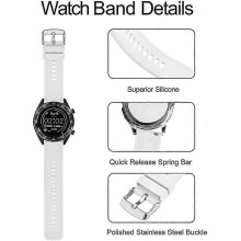 (As show, One size) Watch Strap 18mm 19mm 20mm 21mm 22mm. Quick Release Silicone Watch Bands For Men