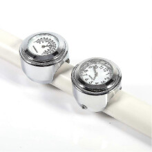 (As show, One size) Motorcycle Bar Watch, 7/8" 1" Motorcycle Bar Mount Watch Dial Clock Thermometer