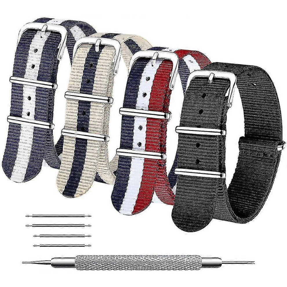 (As Show, One Size) Strap 4/8 Packs 16Mm 18Mm 20Mm 22Mm 24Mm Ballistic Nylon Watch Bands Swiss Zulu 4909775533712