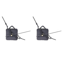 (As show, One size) 2pcs Mute Wall Clock Movement Kit Set Simple Silent Clock Movement Kit For Home Hotel School (packing Without Battery)