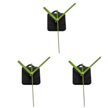(As show, One size) 3pcs Quartz Clock With Hook Movement Kits Mute Wall Clock Movements Mechanism Parts Diy Repair Parts (green, Without Battery, A Clock Core And 3 Point