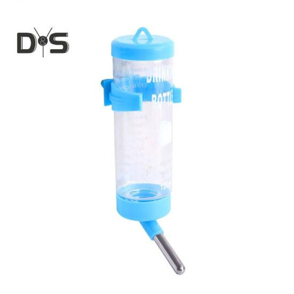 (blue, 125ml) 125/500ml Hamster Water Bottle With Scale No Drip Leak-proof Drinking Fountain Hanging Dispenser Automatic Feeder