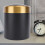 Small Desktop Trash Can 304 Stainless Steel Black 16