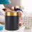 Small Desktop Trash Can 304 Stainless Steel Black 4