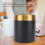 Small Desktop Trash Can 304 Stainless Steel Black 5