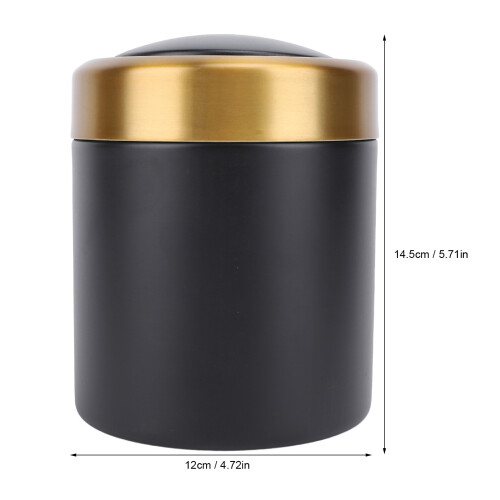 Small Desktop Trash Can 304 Stainless Steel Black 1
