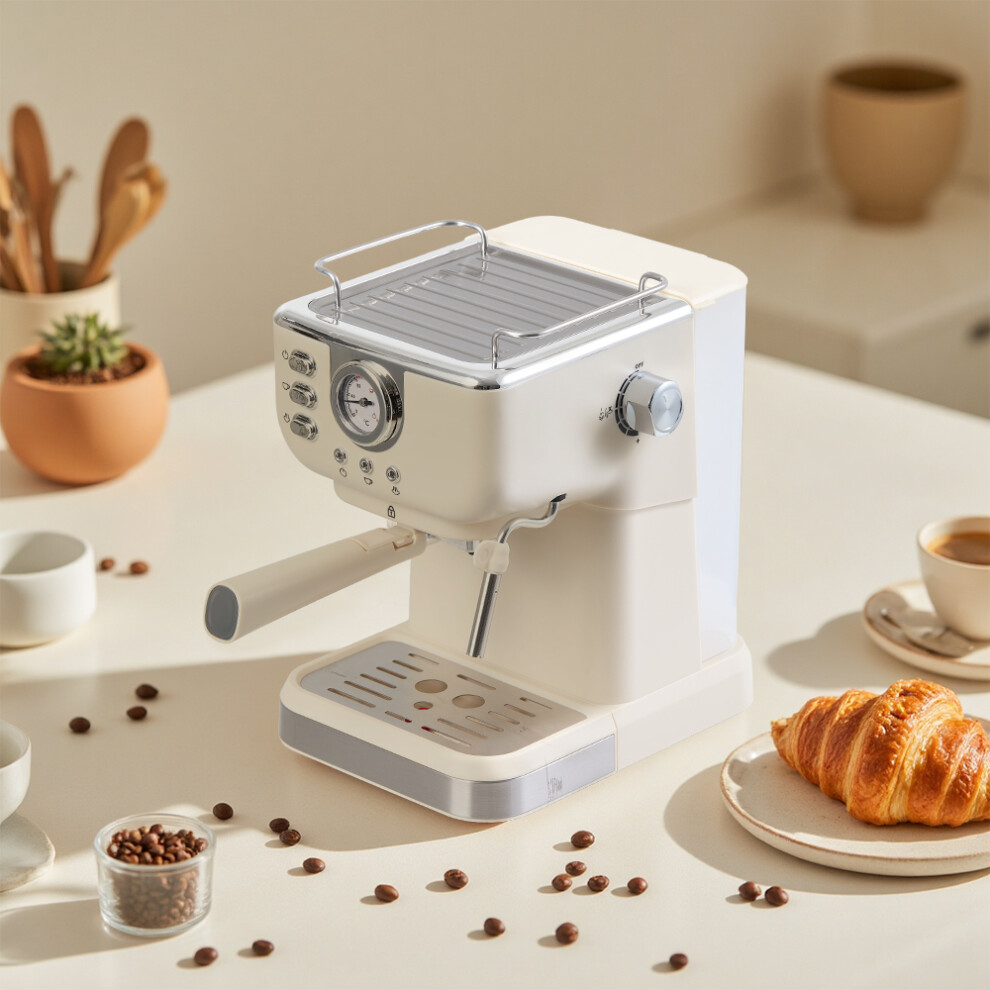 Retro Coffee Espresso Machine with Latte Milk Frother