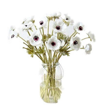 10pcs Artifical Real Touch Pu Anemone Flower Bouquet Room Home Decor (white - 10pcs)