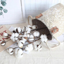 Simulation Flower 10 Natural Cotton Branches Manufacturers Home Decoration Wedding Bouquets Plant Flower Wall Fake Flowers