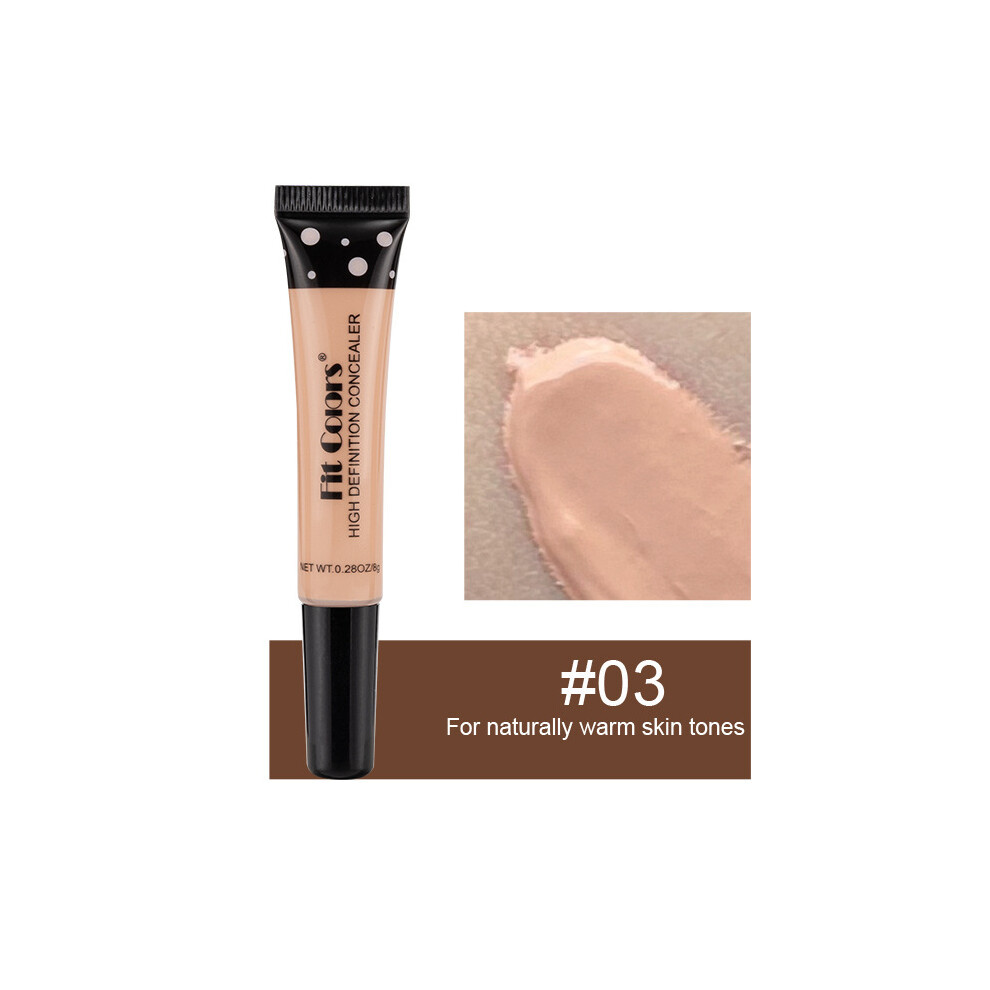(#03 For naturally warm skin tones, 1pcs) Fit Colors Tube Concealer Nourishing Liquid Foundation Covers Dark Circles And Acne Spots