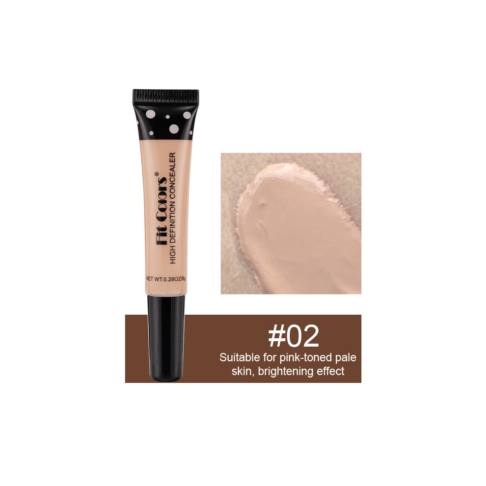 (#02Suitable for pink-toned pale skin, brightening effect, 1pcs) Fit Colors Tube Concealer Nourishing Liquid Foundation Covers Dark Circles And Acne S