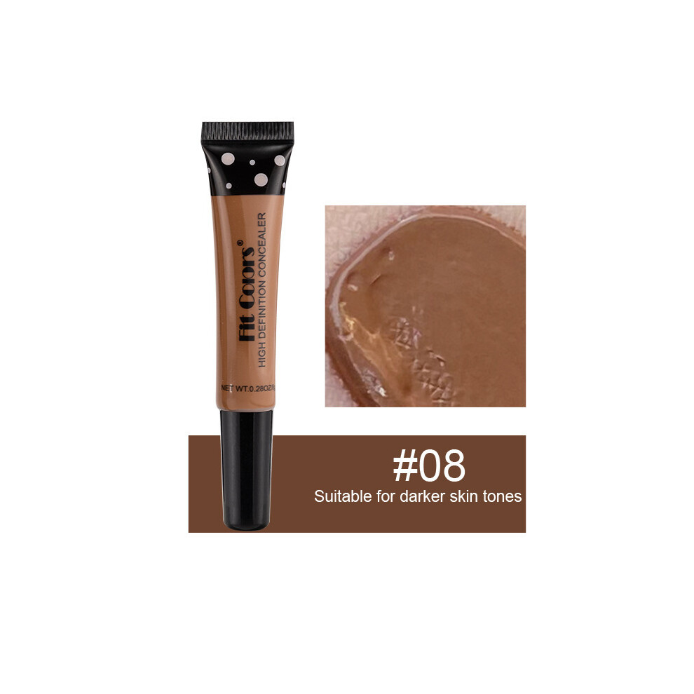 (#08 Suitable for darker skin tones, 1pcs) Fit Colors Tube Concealer Nourishing Liquid Foundation Covers Dark Circles And Acne Spots