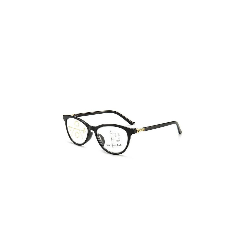 Black/Blue/Light (+2.00, ) Progressive Multifocal Glasses Women Men Blocking Reading Glasses