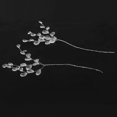 50 Stems 16cm Artificial Bouquet Acrylic Bead Drops Spray (white) 2