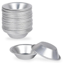 (As show, One size) 25 Pack Egg Tart Mold Egg Tart Cup Egg Tart Base, Round Resuable Nonstick (Aluminum)
