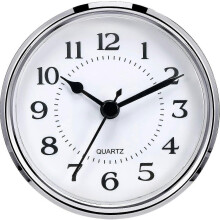 (As show, One size) 3-1/2 Inch (90 Mm) Quartz Clock Fit-up/insert With Arabic Numeral, Quartz Movement (silver Rim)