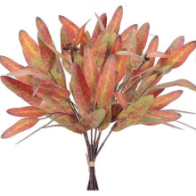 2pcs Red Artificial Eucalyptus Branch Fake Artificial Plants Indoor Plastic Flowers for Outdoor Wedd
