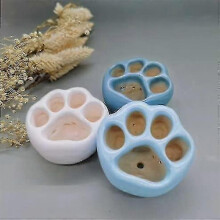 Set Of 3 Creative Cement Flower Pots - Animal Footprint Design - for Interior, Living Room And Office (combination B)