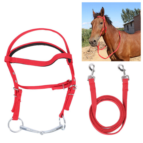 Nylon Horse Bridle Size S Red Headstall Rope 2