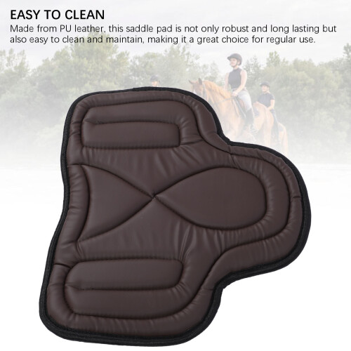 Saddle Pad PU Leather Close Fit Brown Western 2