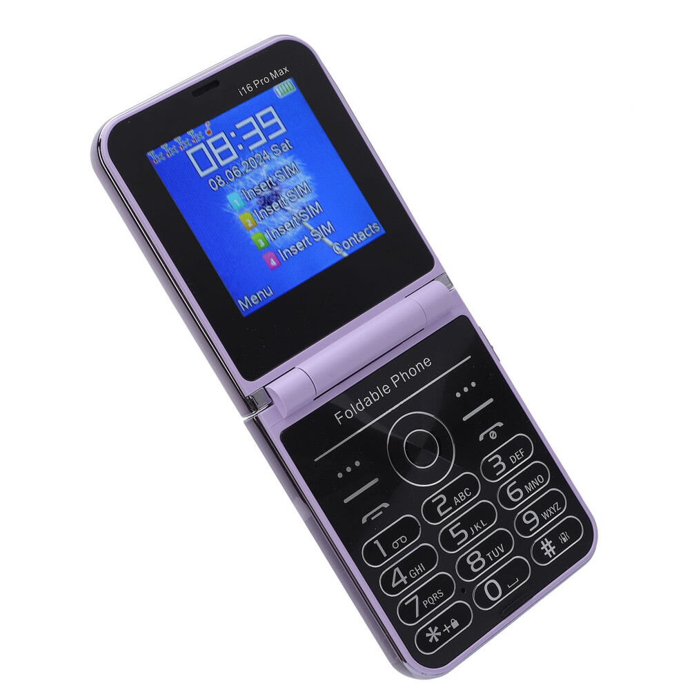 2G Flip Phone For Seniors 2.6 Inch 1400Mah Purple 4911296644471