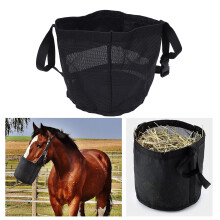 Horse Hay Feeding Bag L Adjustable Neck Strap