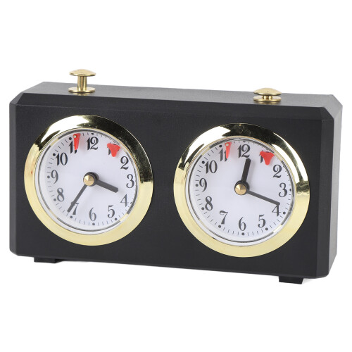 Mechanical Chess Clock Black, Large Dials, Wind-Up