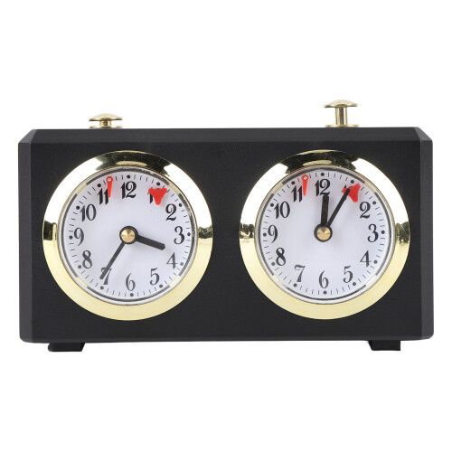 Mechanical Chess Clock Black, Large Dials, Wind-Up 1