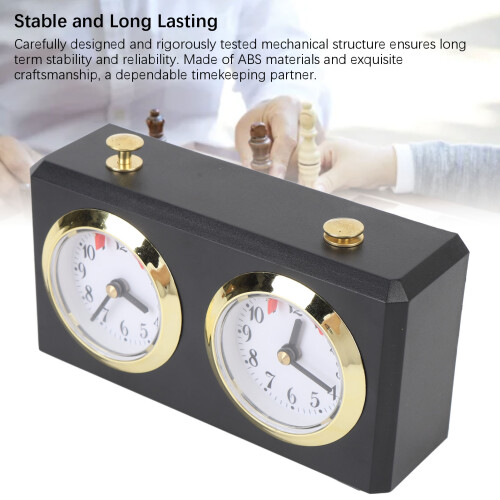 Mechanical Chess Clock Black, Large Dials, Wind-Up 2