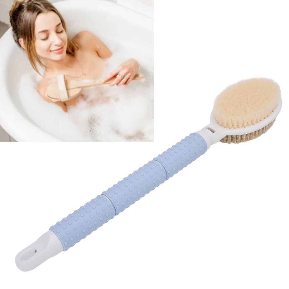 Double Sided Bath Brush Soft Bristles Detachable Handle Dry Wet Back Scrubber for Neck Legs Massaging Cleaning