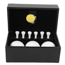 Club Ball Box: 3 Balls, 54mm Tees, Leather Color