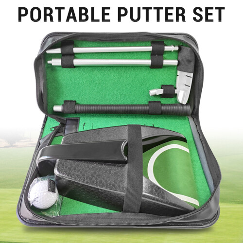 Portable Putter Set Right-Hand, 2x AA, PU Leather 2