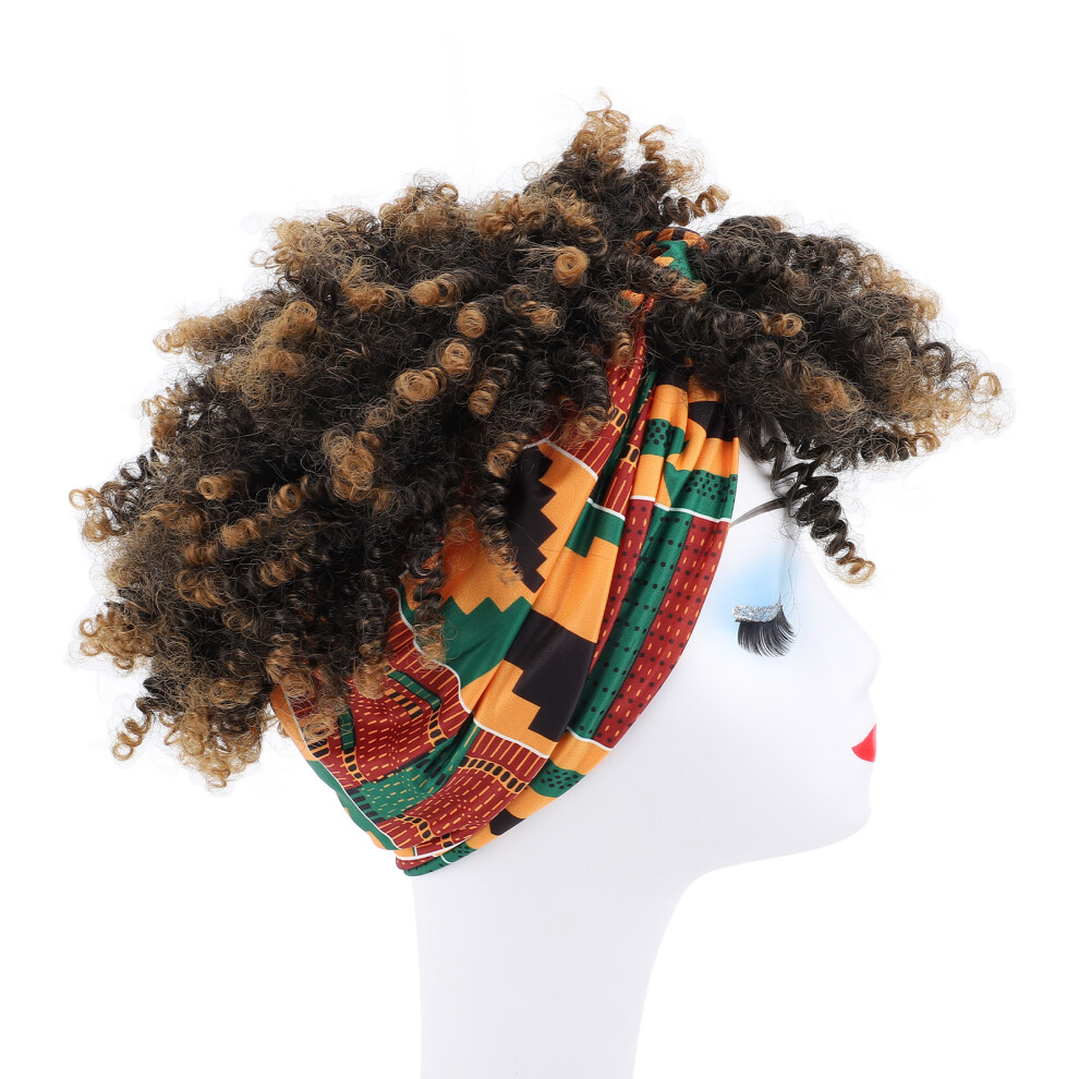 Unisex Headband Wig Short Curly High Temperature Fiber