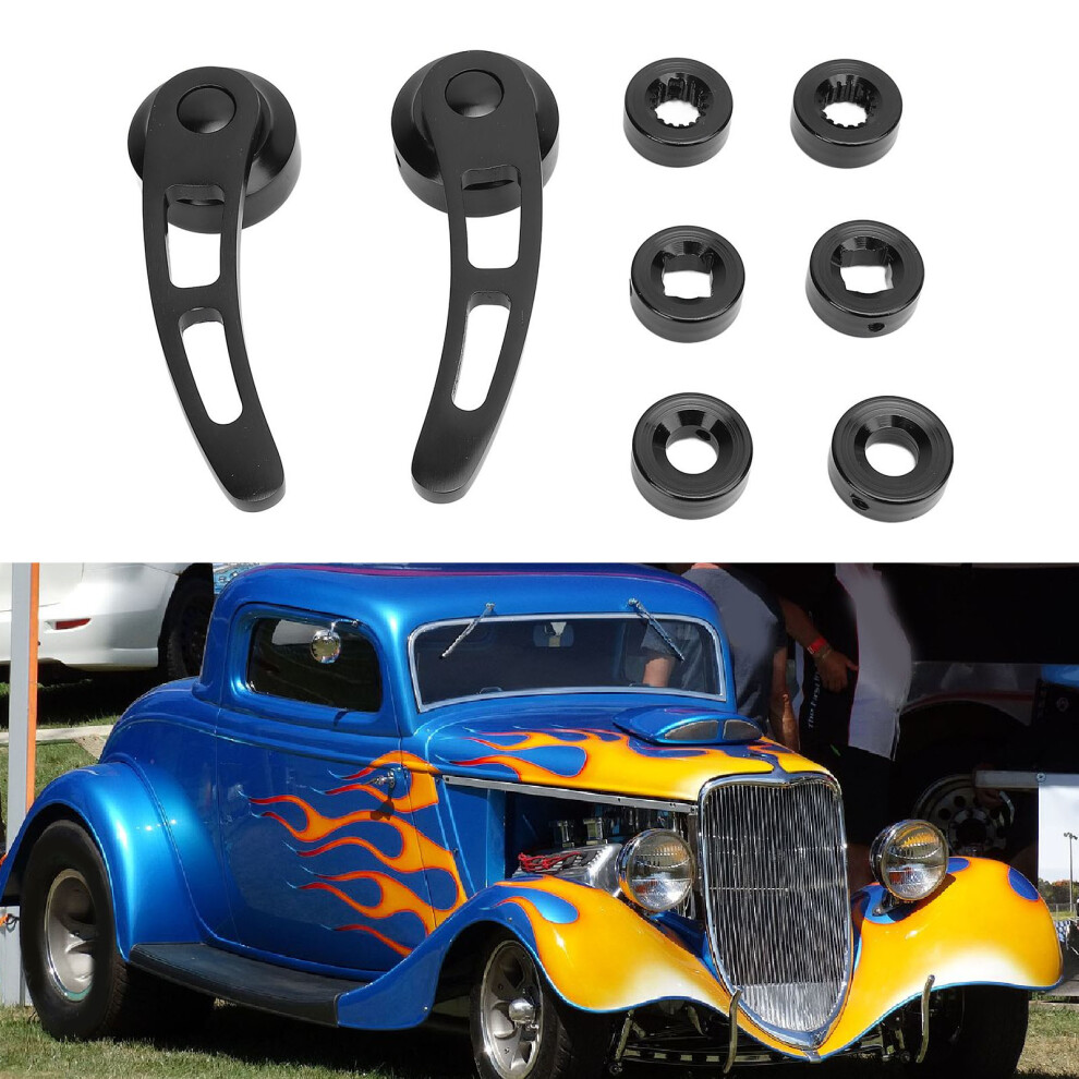 Mustang Vintage Door Handle Set Aluminum 4 1/4In Exterior Replacement Black 4941296654484
