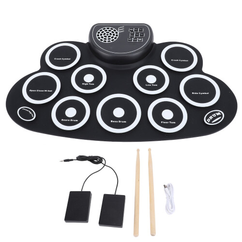 Roll Up Drum Pad Silicone 1200mAh Built-in Speaker 1