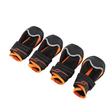 4 Pcs Dog Boots Size 6, 6cm Black/Orange