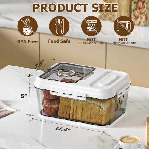 Bread Storage Box with Lid - PET - 1064g 2