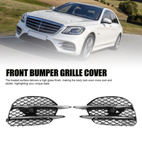 S-Class W222 Gloss Black Fog Grille 2018-2020 2