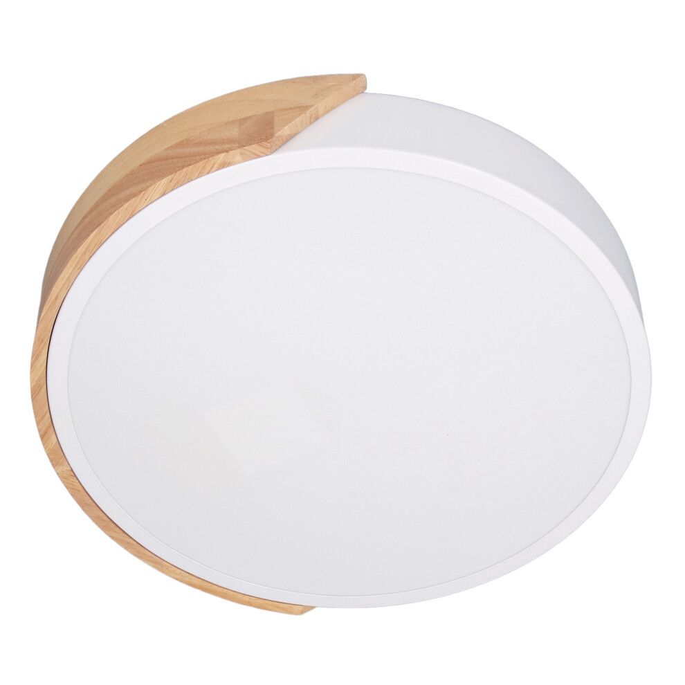 LED Flush Mount Ceiling Light 2000LM 3000K 4000K 6000K Dimmable Round Wood LED Ceiling Light with Remote 110-265V-image-OPC-PH9FQJT-NEW