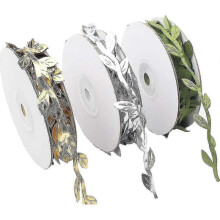 3 Rolls Of 10 Yard Leaf Ribbon Garland Making Gift Wrap Wedding Decorations