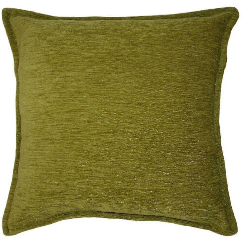 (As show, One size) Mcalister textiles plain chenille lime green cushion