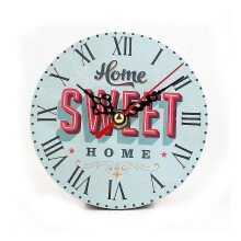 (As show, One size) Vintage Wooden Decorative Round Wall Clocks Large Numerals Wall Clock Quartz Clock For Living Room Bedroom Home Office Decor (7#)