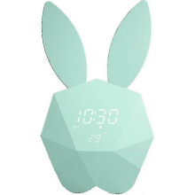 (As show, One size) Kids Alarm Clock, Cute Bunny Alarm Clock, Digital Wake Up Clock With Night Light,snooze,magnet Installation,timed Function, Rabbit Alarm Clockgreen